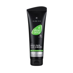 LR Aloe Vera Mens Essentials 4in1 Körper-, Gesicht-, Haar- und Bart-Shampoo 2x 250ml